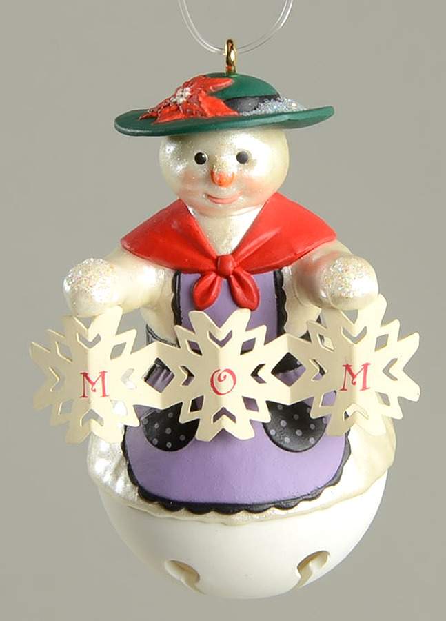 2005 Hallmark Christmas Ornaments Mom-Snowman Bell - No Box by Hallmark Gold Crown-1