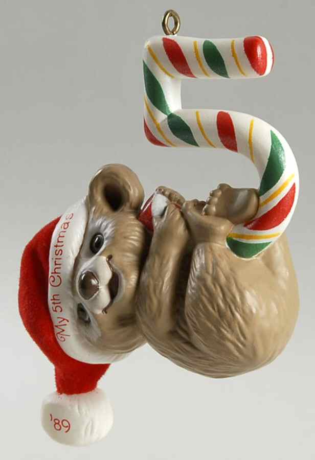 Child's Age Collection 1989-Childs 5th Christmas-Bear - No Box by Hallmark Gold Crown-1