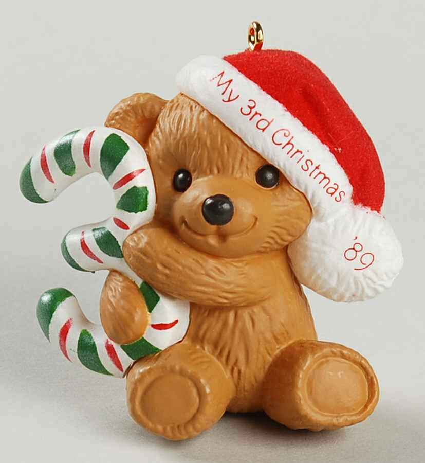 Child's Age Collection 1989-Childs 3rd Christmas-Bear - No Box by Hallmark Gold Crown-1