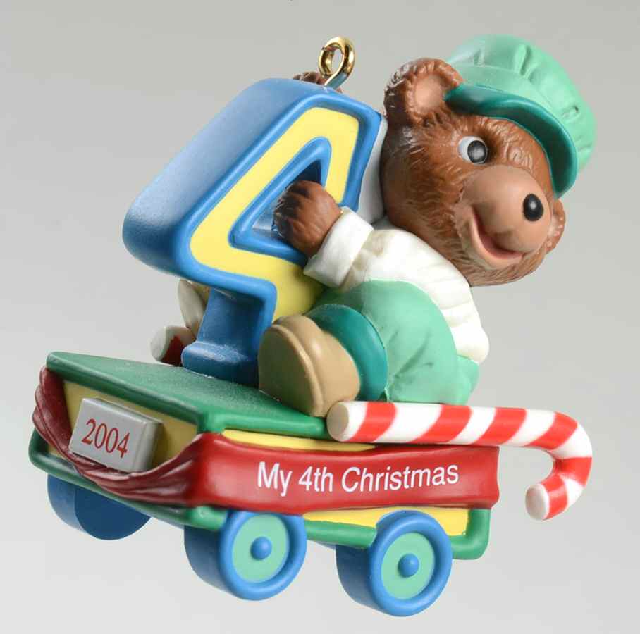 Child's Age Collection 2004-Childs 4th Christmas-Bear - No Box by Hallmark Gold Crown-1