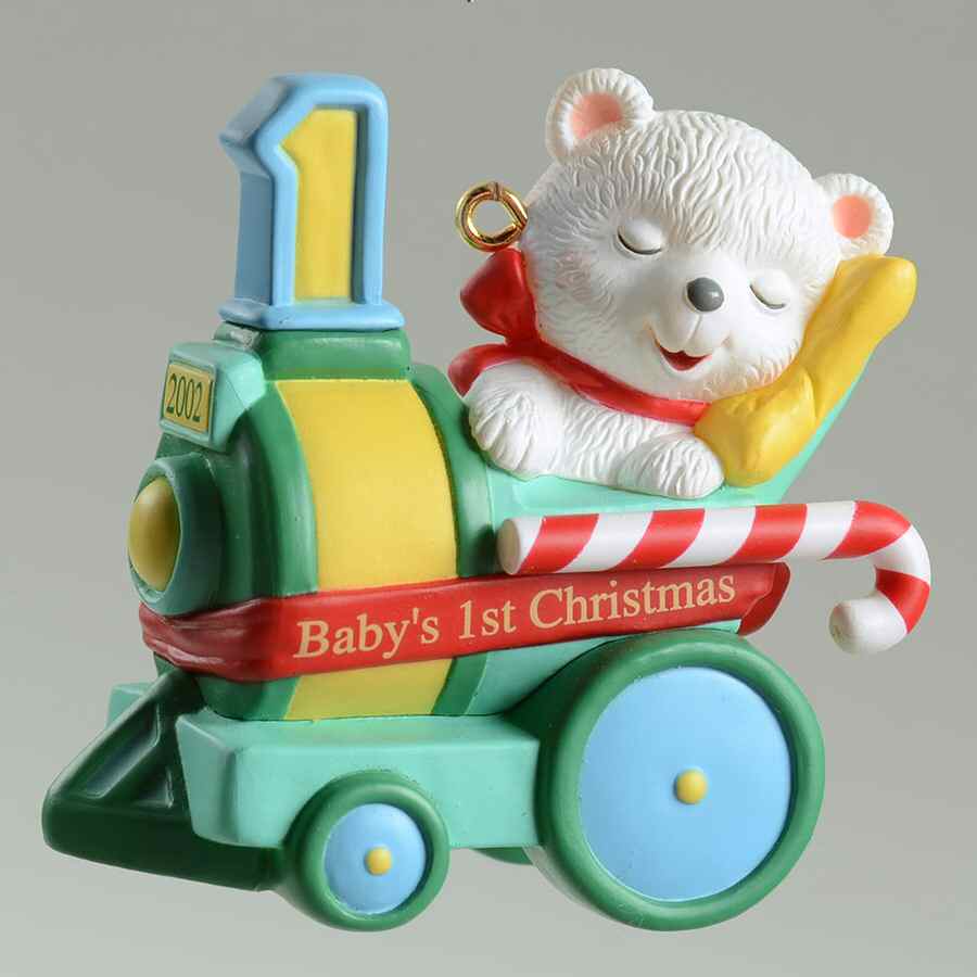 Child's Age Collection 2002-Baby's 1st Christmas-Bear - Boxed by Hallmark Gold Crown-1