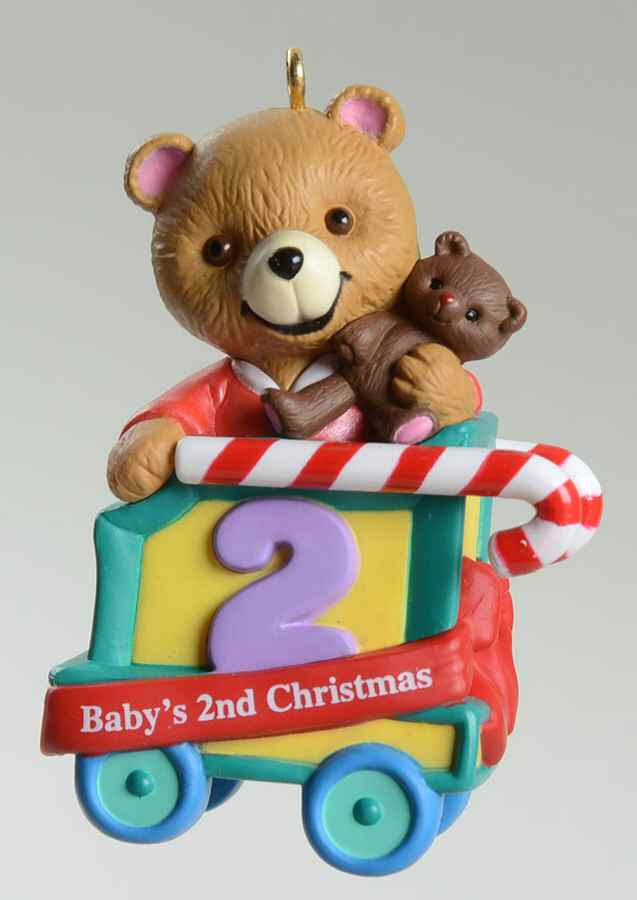Child's Age Collection 2002-Baby's 2nd Christmas-Bear - No Box by Hallmark Gold Crown-1