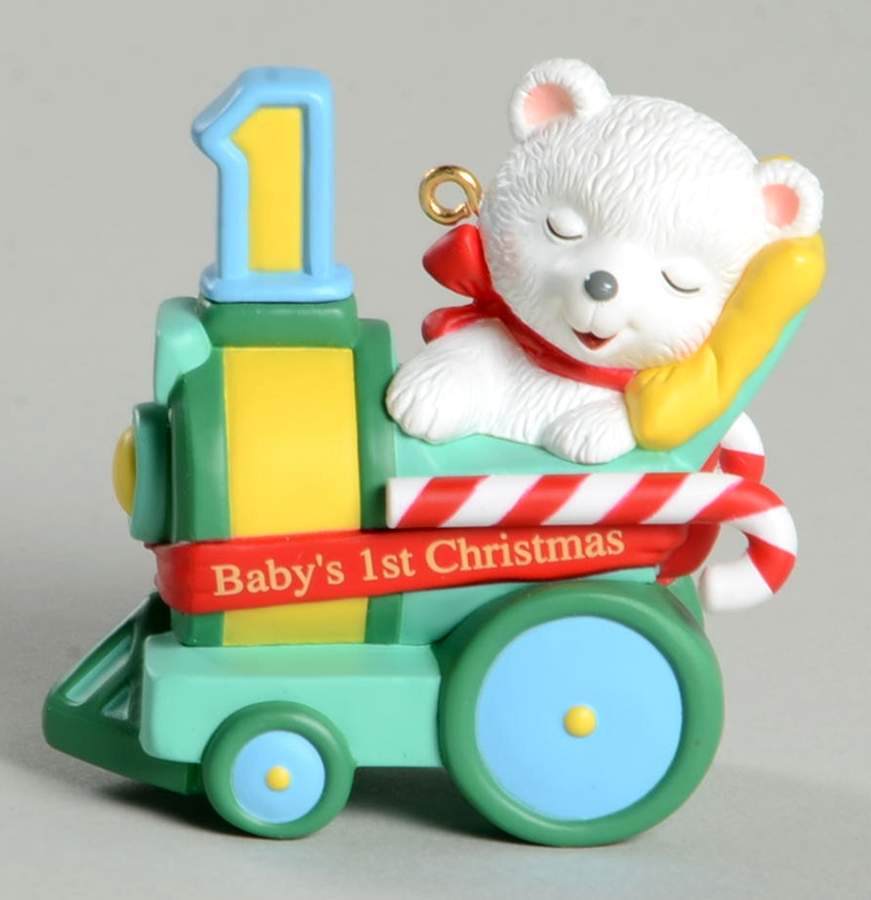 Child's Age Collection 2001-Babys 1st Christmas-Bear - No Box by Hallmark Gold Crown-1