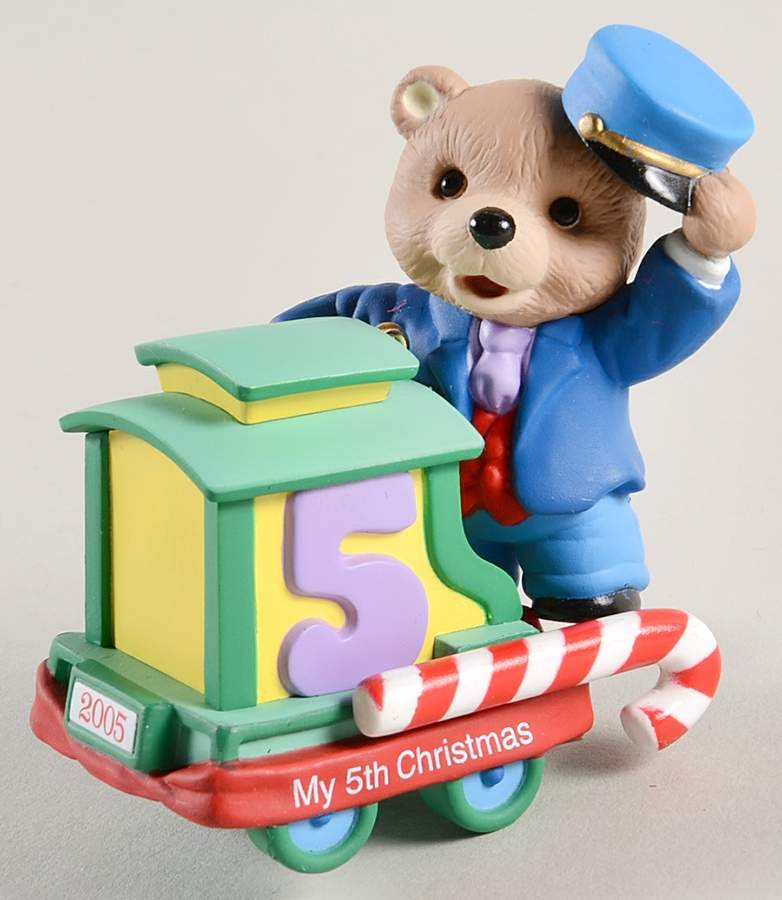 Child's Age Collection 2005-Childs 5th Christmas-Bear - No Box by Hallmark Gold Crown-1