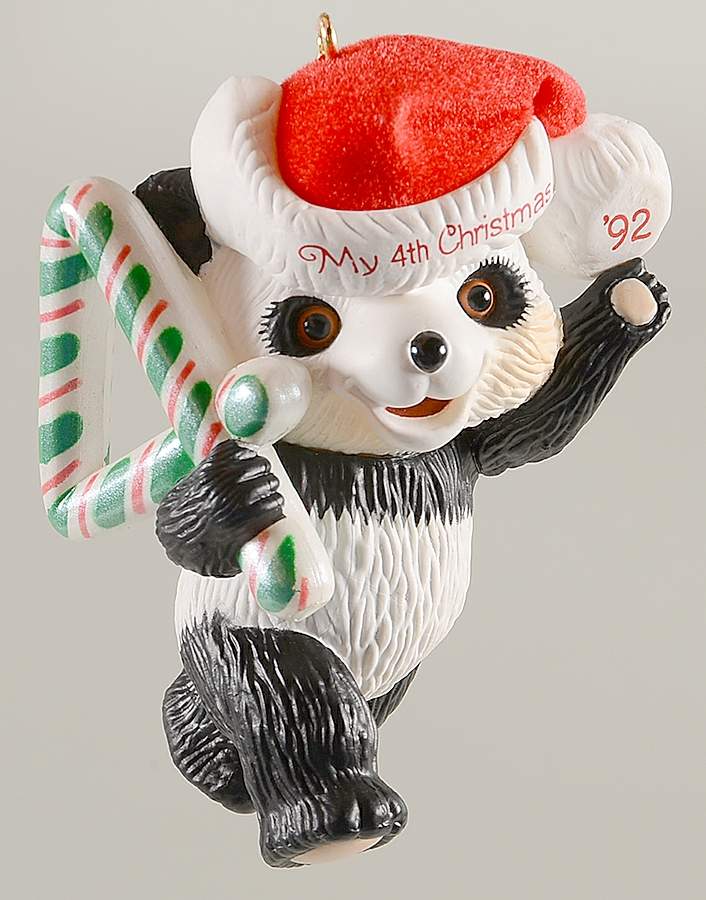Child's Age Collection 1992-Childs 4th Christmas-Bear - Boxed by Hallmark Gold Crown-1