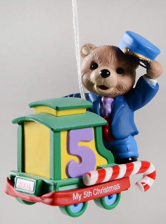 Child's Age Collection 2004-Childs 5th Christmas-Bear - With Box by Hallmark Gold Crown-1