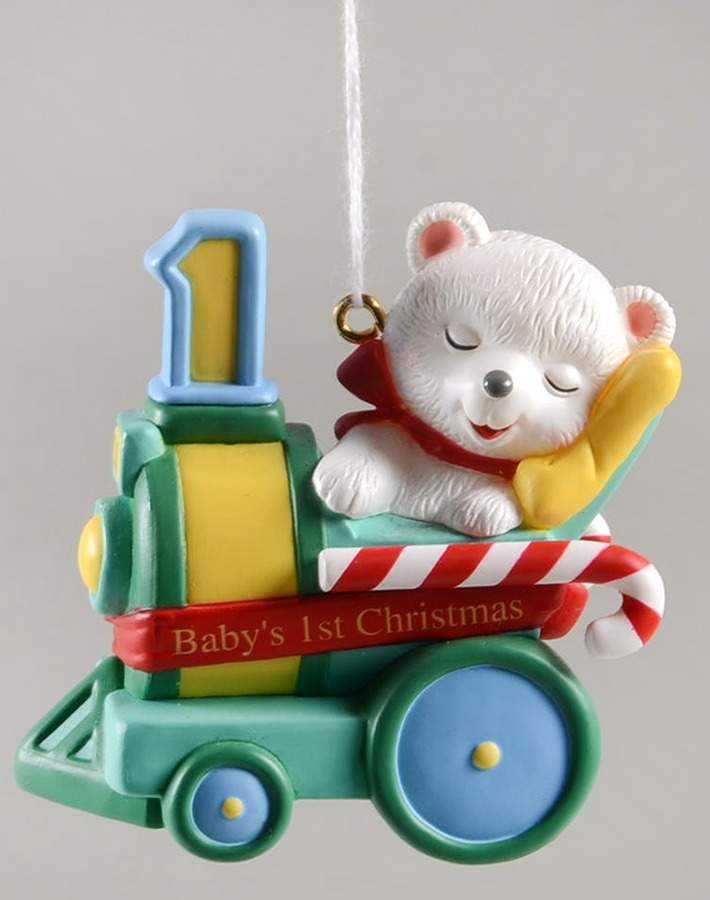 Child's Age Collection 2000-Babys 1st Christmas-Bear - Boxed by Hallmark Gold Crown-1