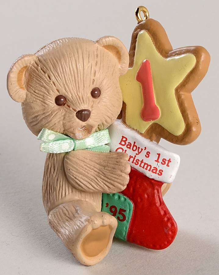 Child's Age Collection 1995-Babys 1st Christmas-Bear - No Box by Hallmark Gold Crown-1
