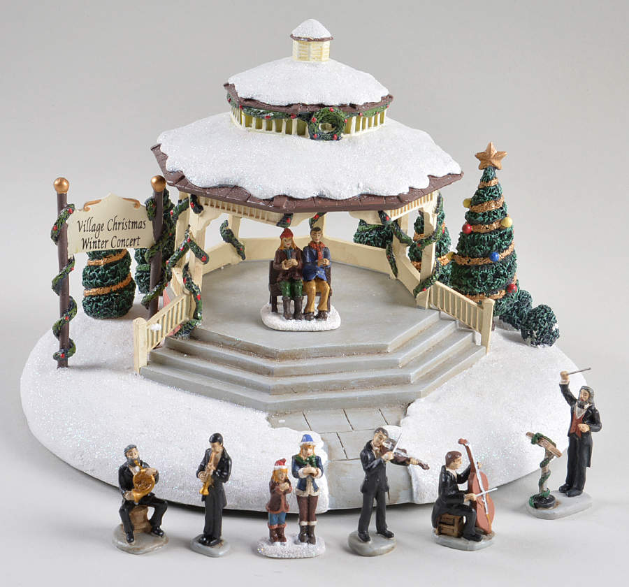Christmas Village Accessories Holiday Concert Accessory Set Of 8 - No Box by Hawthorne Village-1