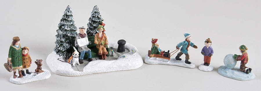 Christmas Village Accessories Much Fun - Set Of 5 - Boxed by Hawthorne Village-1