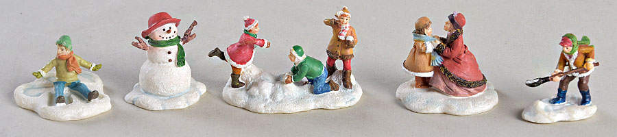 Christmas Village Accessories Snow Play-Set Of 5 - No Box by Hawthorne Village-1