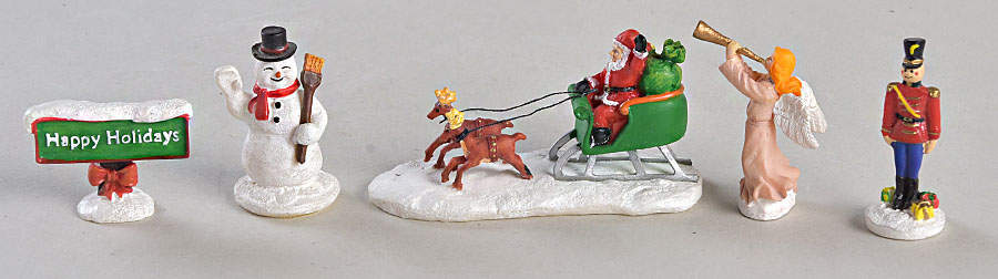 Christmas Village Accessories Village Yard Displays-Set Of 5 - No Box by Hawthorne Village-1