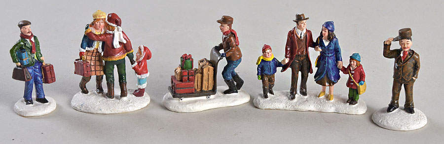 Christmas Village Accessories Traveler Train Accessory Set Of 5 - No Box by Hawthorne Village-1