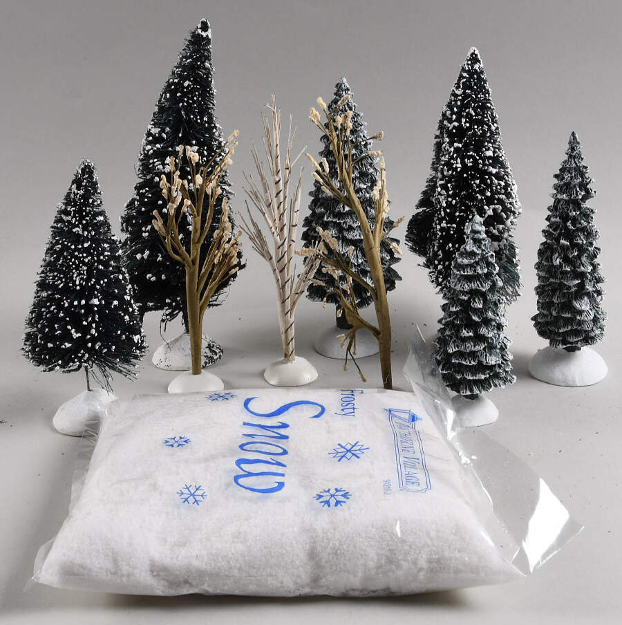 Christmas Village Accessories Winter Landscape Set Of 10 - Boxed by Hawthorne Village-1