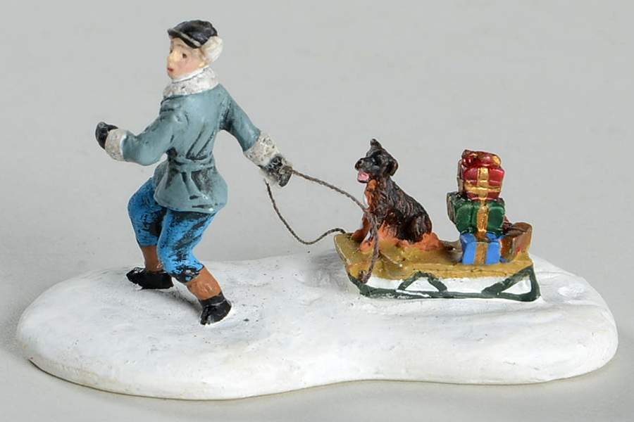 Christmas Village Accessories Sleigh Ride For Pup - No Box by Hawthorne Village-1