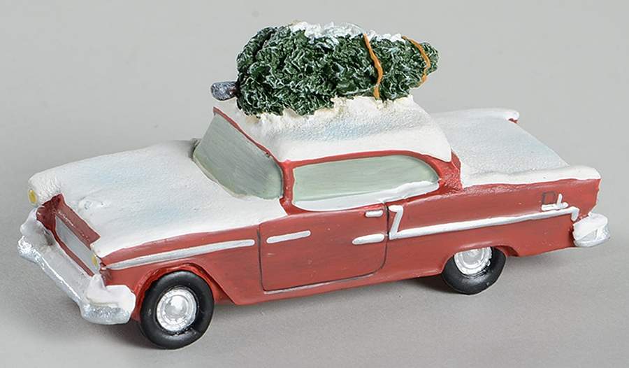Christmas Village Accessories Car With Tree - No Box by Hawthorne Village-1