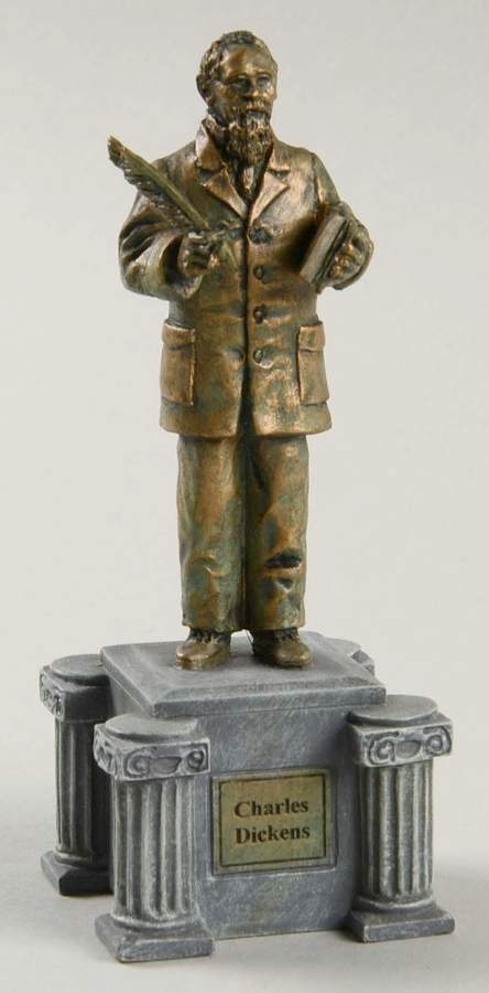 Christmas Village Accessories Charles Dickens Statue - Boxed by Hawthorne Village-1