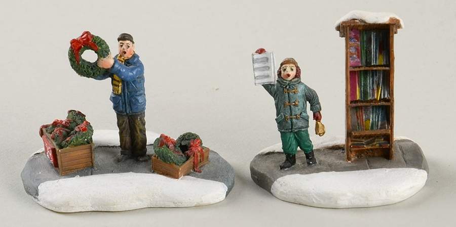 Christmas Village Accessories Sidewalk Sellers - Boxed by Hawthorne Village-1