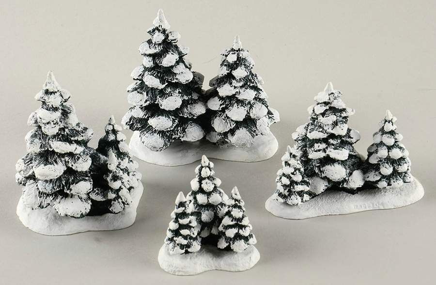 Christmas Village Accessories Evergreen Tree Set - No Box by Hawthorne Village-1
