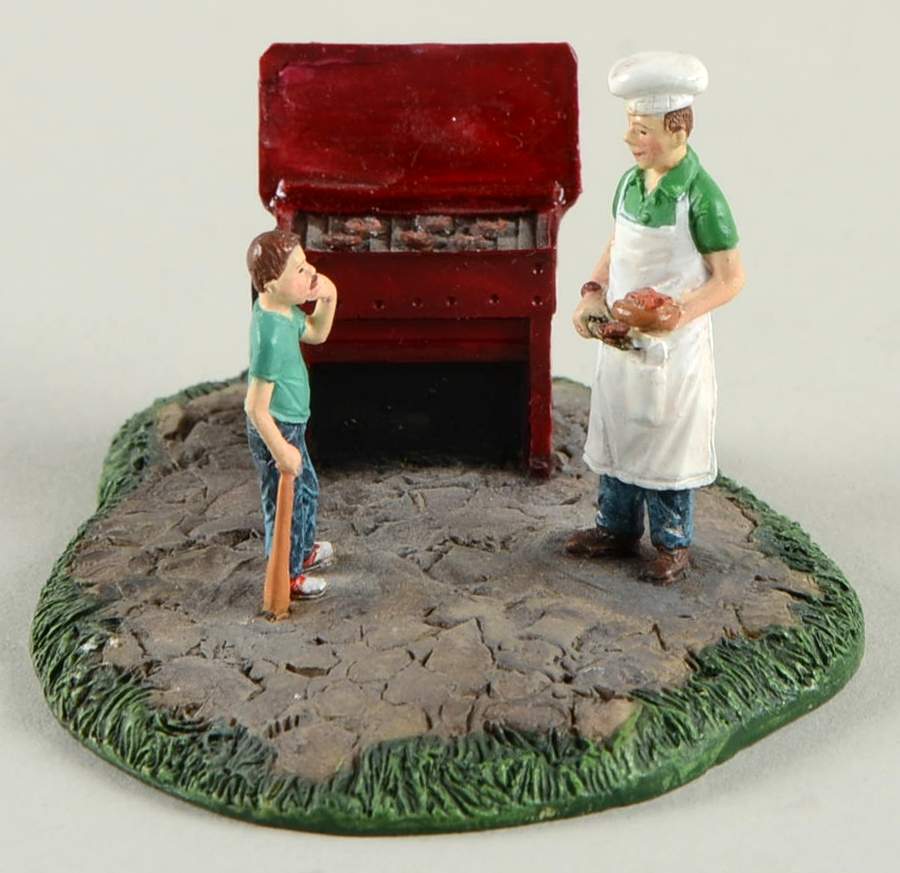 Christmas Village Accessories Barbeque Man And Son - No Box by Hawthorne Village-1