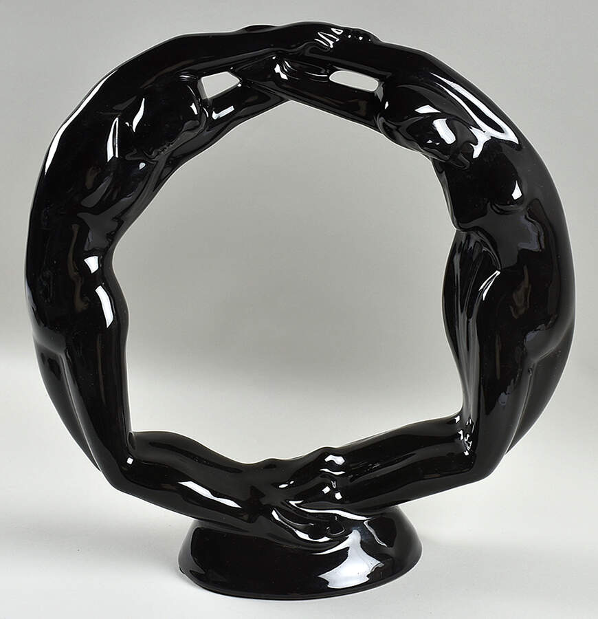 Haeger Figurine Eternity Circle Lovers-Black - Boxed by Haeger-1