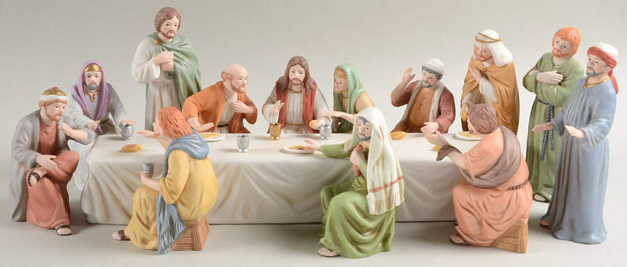Lord's Supper-Greatest Story Ever Told 14 Pc Boxed Set - With Box by Homco-1