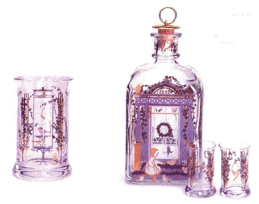Christmas Decanters-Bottles 2002 Christmas Bottle - No Box by Holmegaard-1