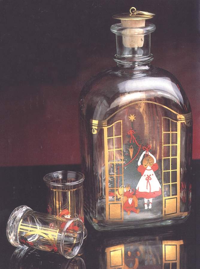 Christmas Decanters-Bottles 1990 Christmas Bottle - Boxed by Holmegaard-1