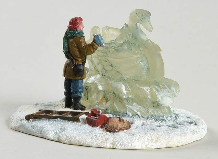 Christmas Village Accessories Winter Swan Sculpture - No Box by Hawthorne Village-1
