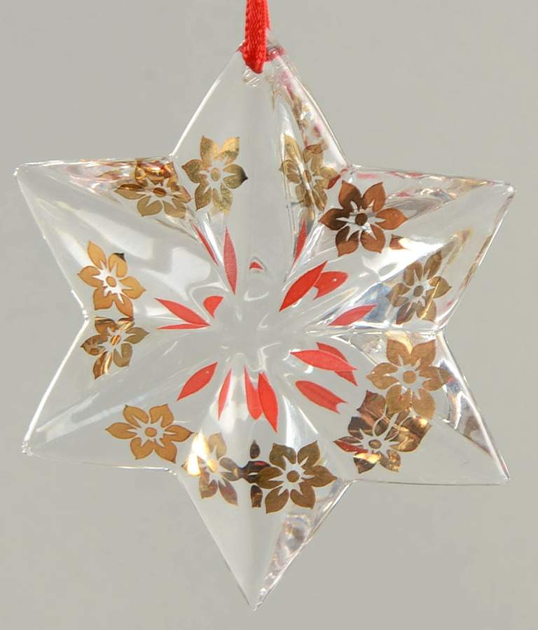 Christmas Crystal Star-Annual 1999-Poinsettia - With Box by Holmegaard-1