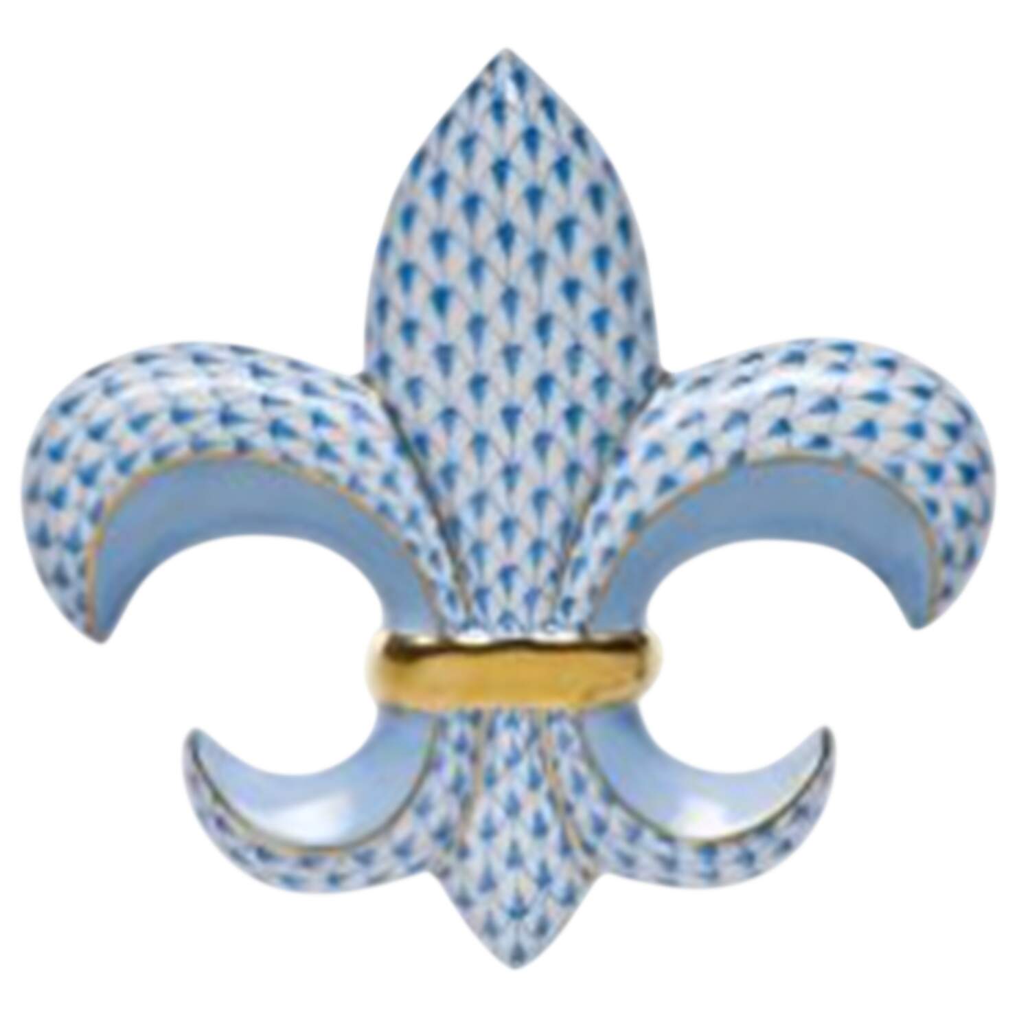 Manmade Objects Fleur De Lis-Blue - No Box by Herend-1