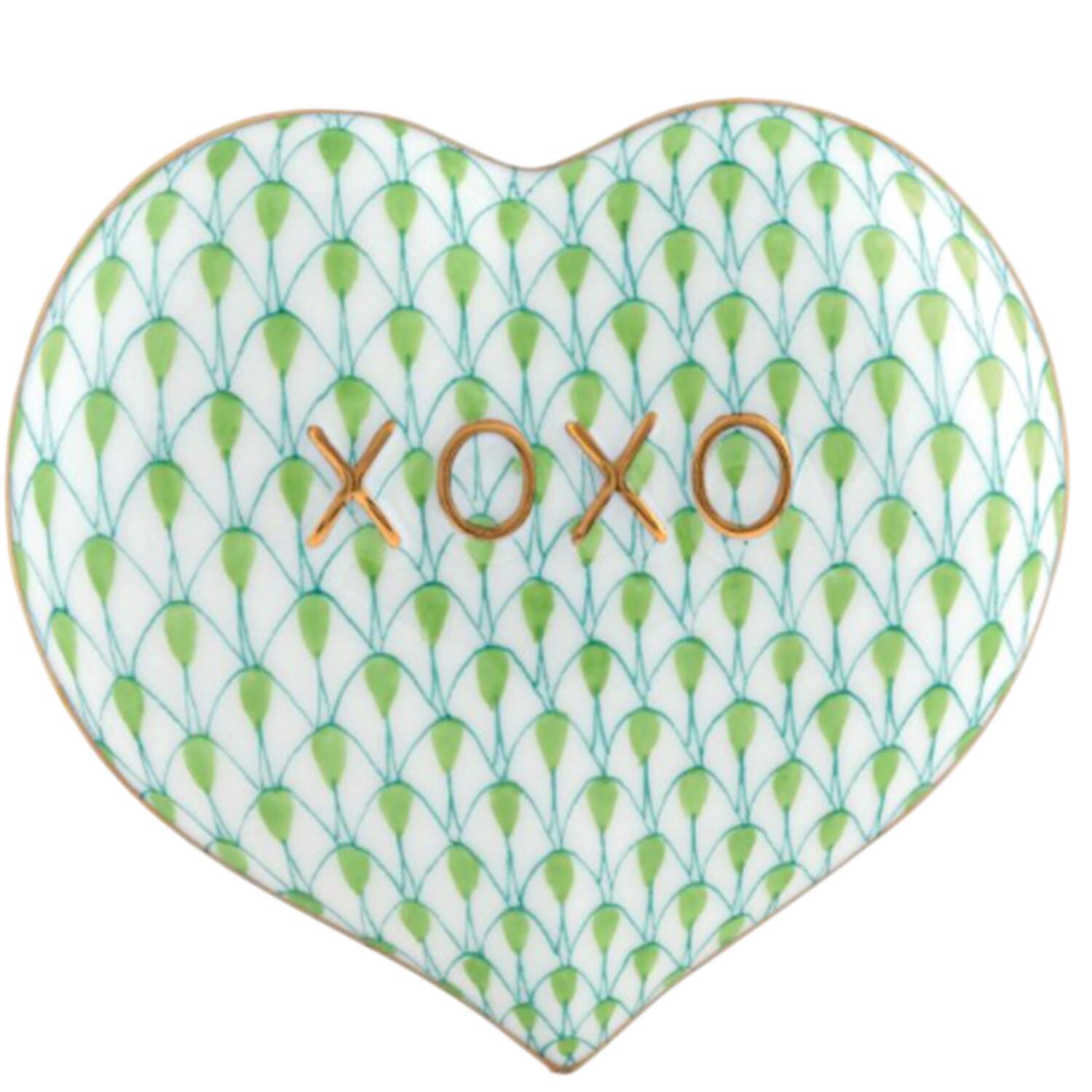 Manmade Objects Hugs & Kisses Heart-Keylime - No Box by Herend-1