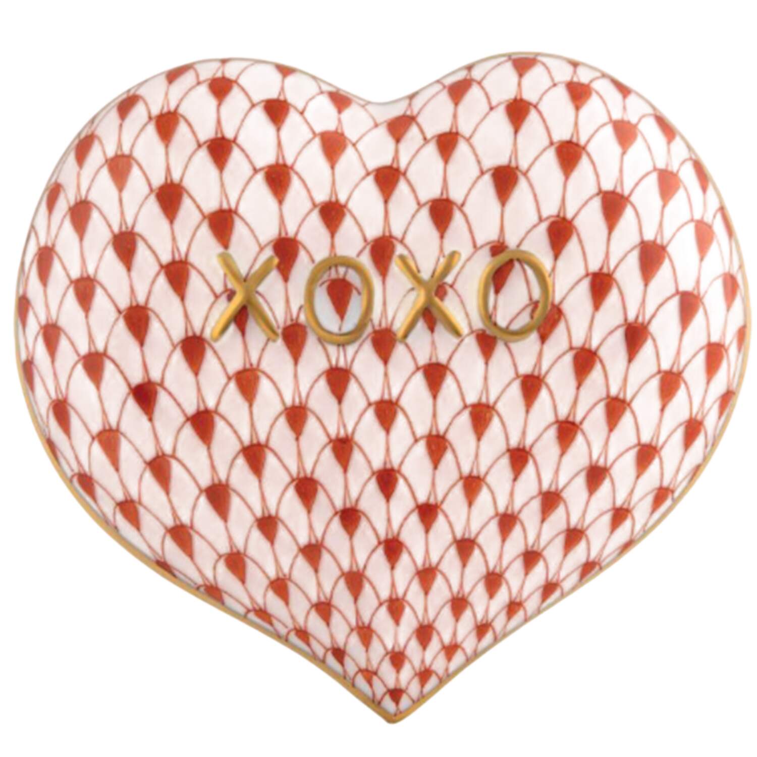 Manmade Objects Hugs & Kisses Heart-Rust - No Box by Herend-1