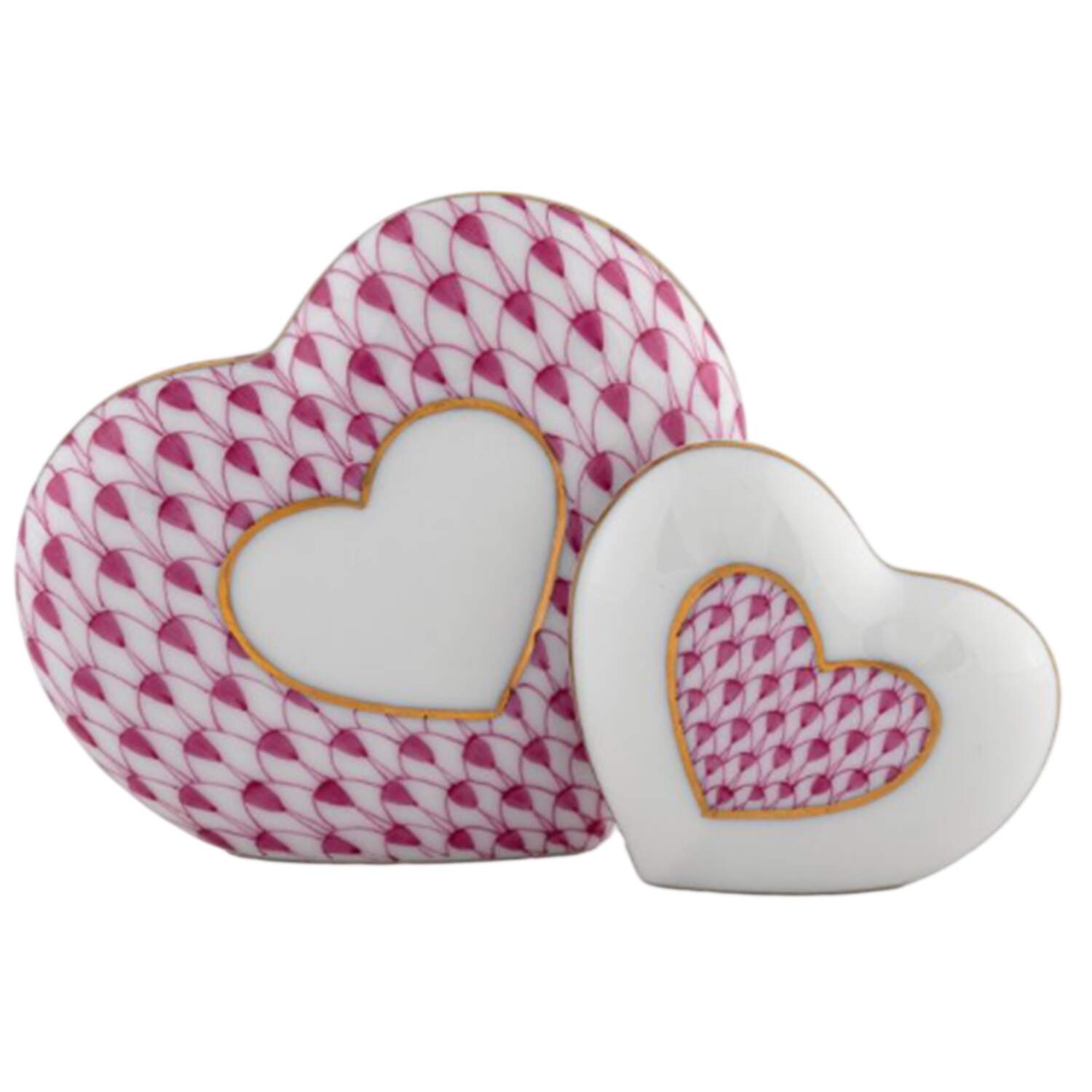 Manmade Objects Two Of Hearts-Raspberry - No Box by Herend-1