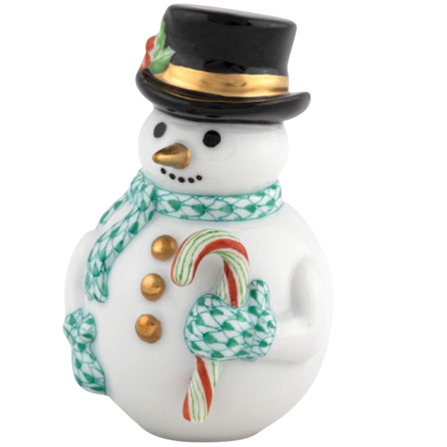 Manmade Objects Candy Cane Snowman-Green - No Box by Herend-1