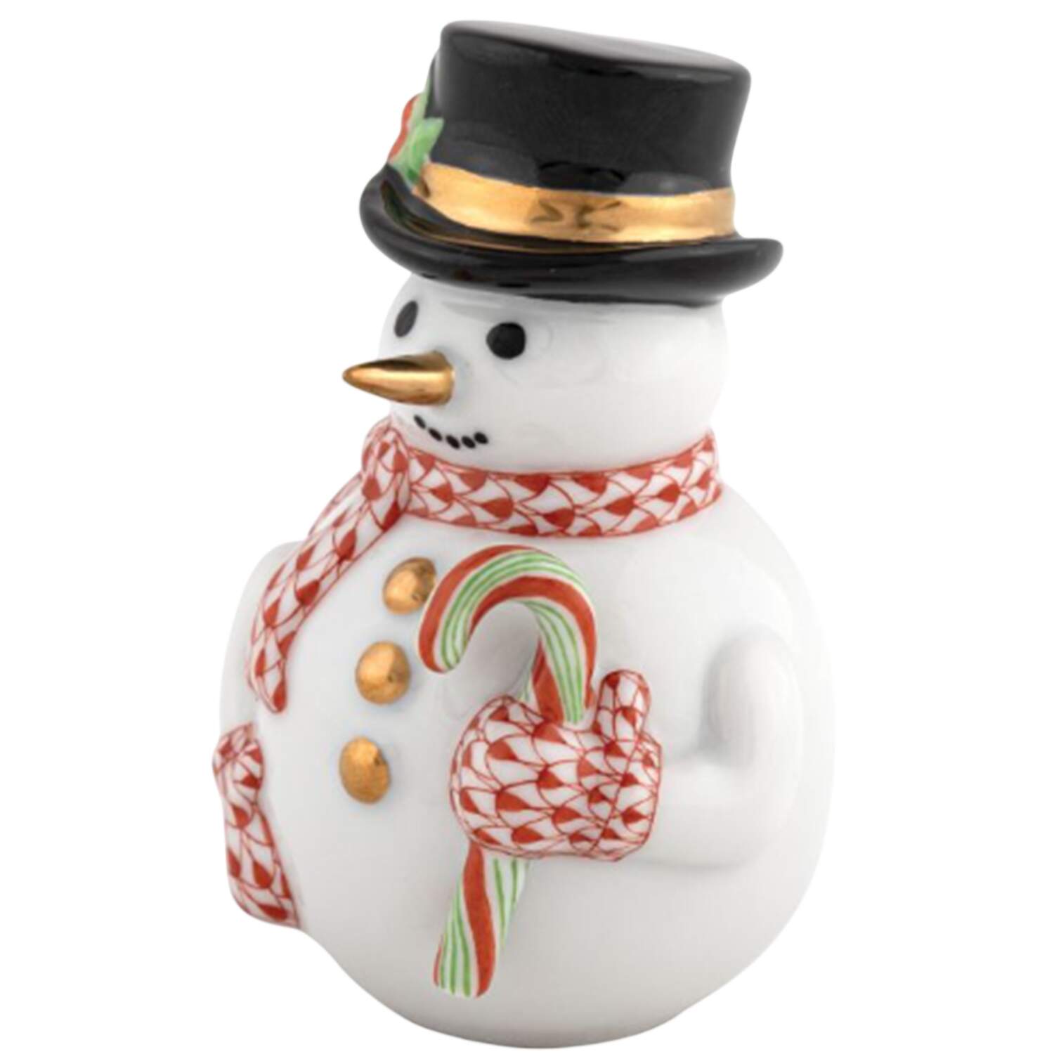 Manmade Objects Candy Cane Snowman-Rust - No Box by Herend-1