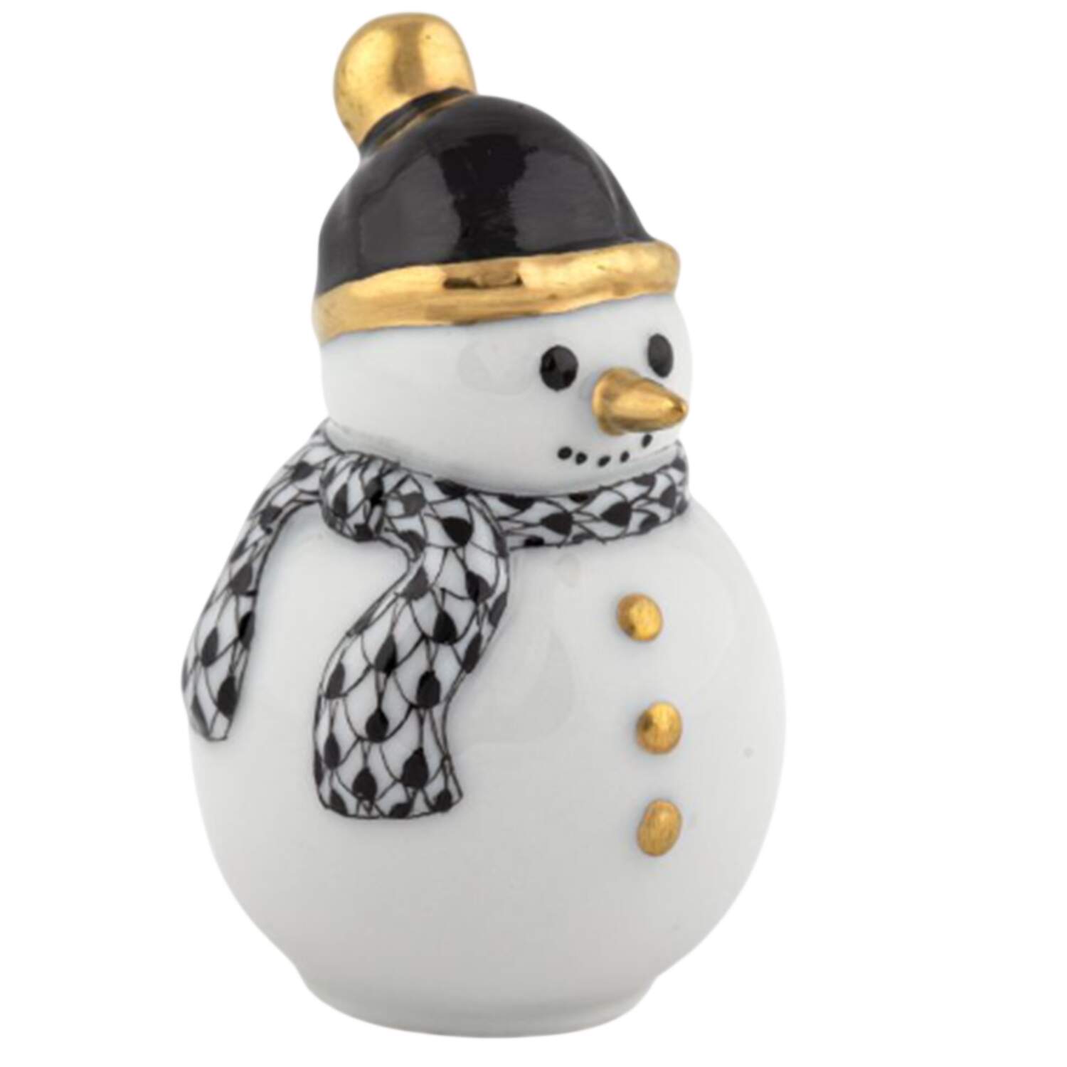 Manmade Objects Mini Snowman-Black - No Box by Herend-1
