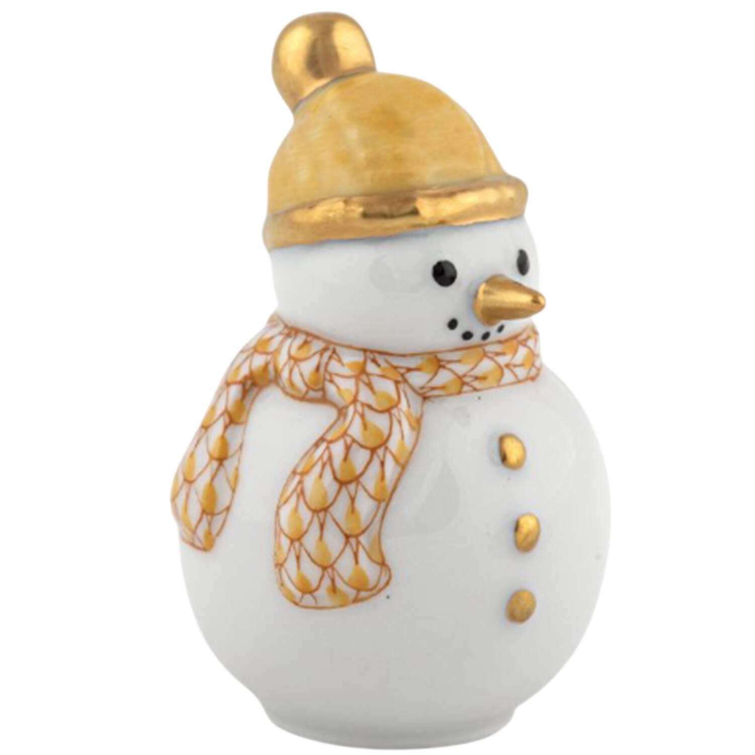 Manmade Objects Mini Snowman-Butterscotch - No Box by Herend-1