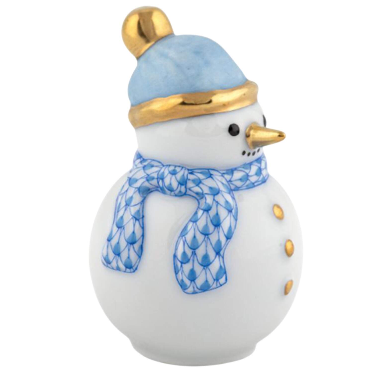 Manmade Objects Mini Snowman-Blue - No Box by Herend-1