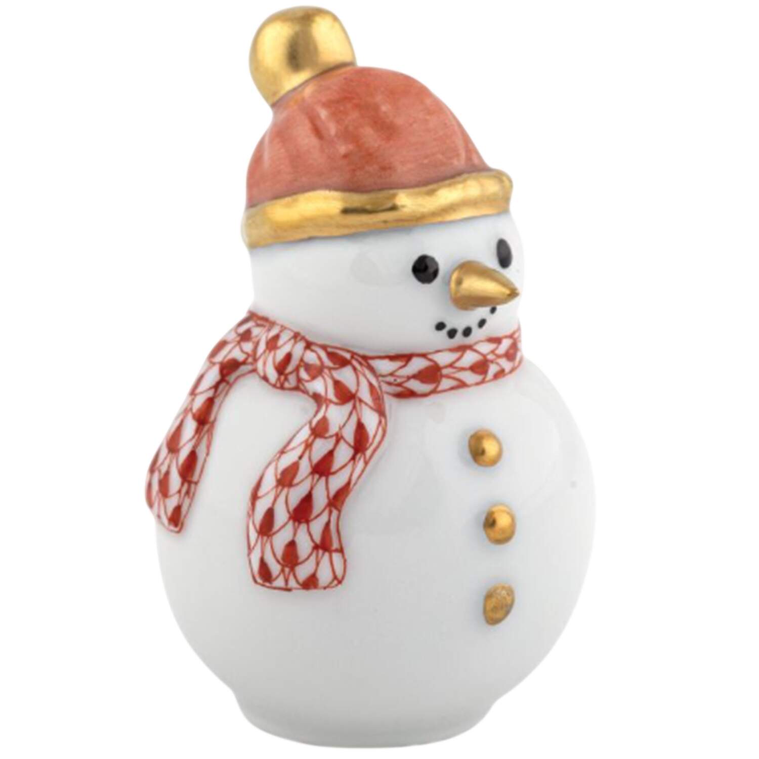 Manmade Objects Mini Snowman-Rust - No Box by Herend-1