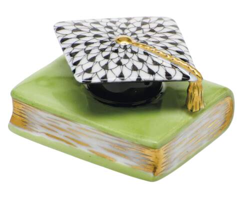 Manmade Objects Graduation Cap-Black/Key Lime - No Box by Herend-1