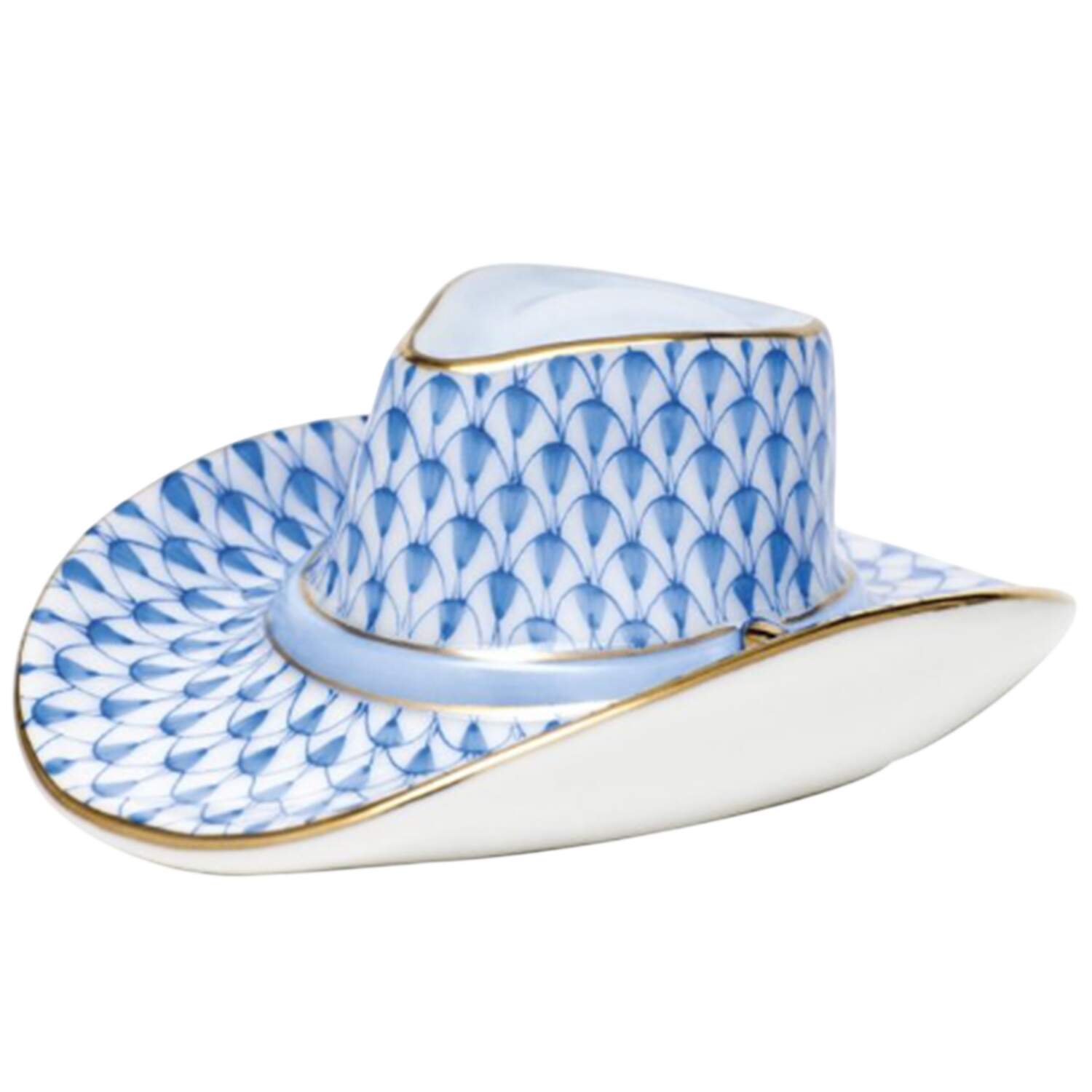 Manmade Objects Cowboy Hat-Blue - No Box by Herend-1