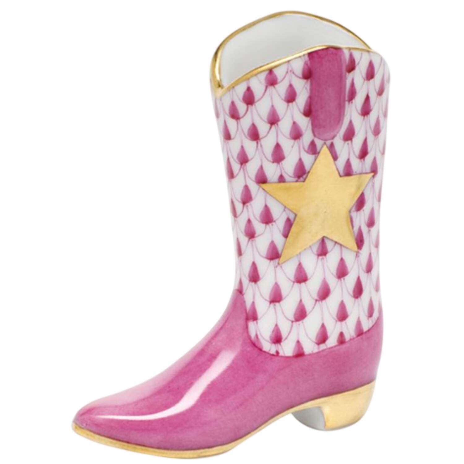 Manmade Objects Cowboy Boot-Raspberry - No Box by Herend-1