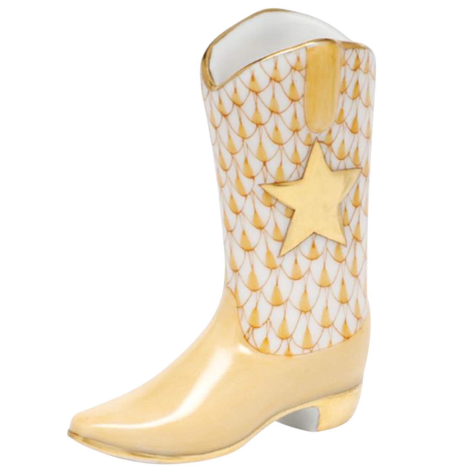 Manmade Objects Cowboy Boot-Butterscotch - No Box by Herend-1