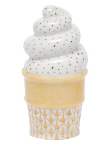 Manmade Objects Ice Cream Cone-Butterscotch - No Box by Herend-1