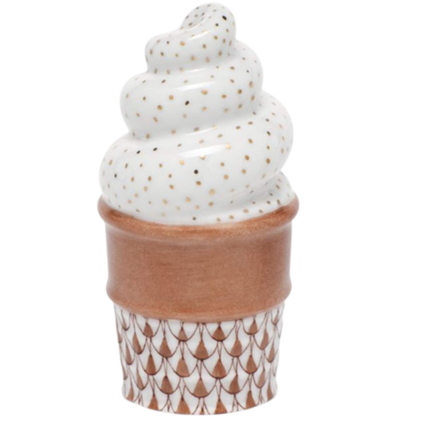 Manmade Objects Ice Cream Cone-Chocolate - No Box by Herend-1