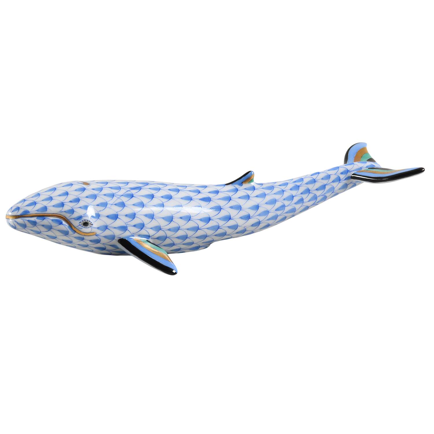 Sea Marine Animals Whale-Blue - No Box by Herend-1