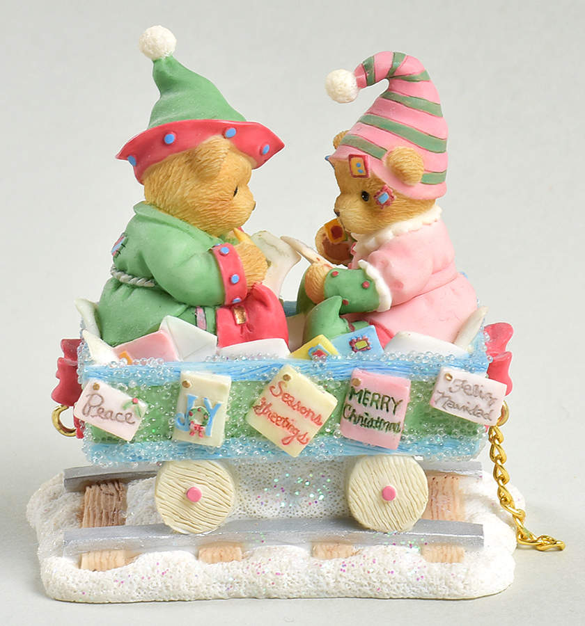 North Pole Express Train-Cherised Teddies Holiday Greetings Stamped W/Love - No Box by Hamilton Collection-1