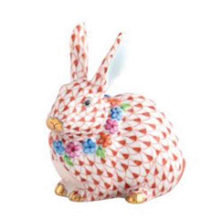 Rabbits & Bunnies (Single) Flower Bunny- Rust - No Box by Herend-1