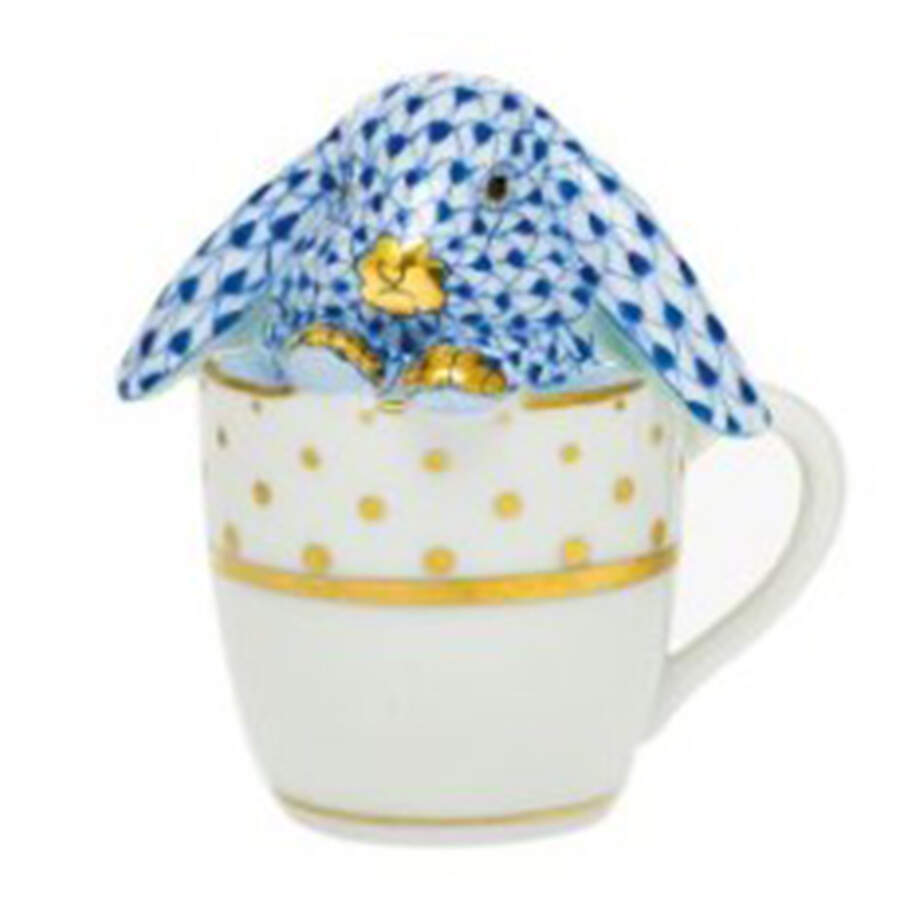 Rabbits & Bunnies (Single) Teacup Bunny- Sapphire - No Box by Herend-1